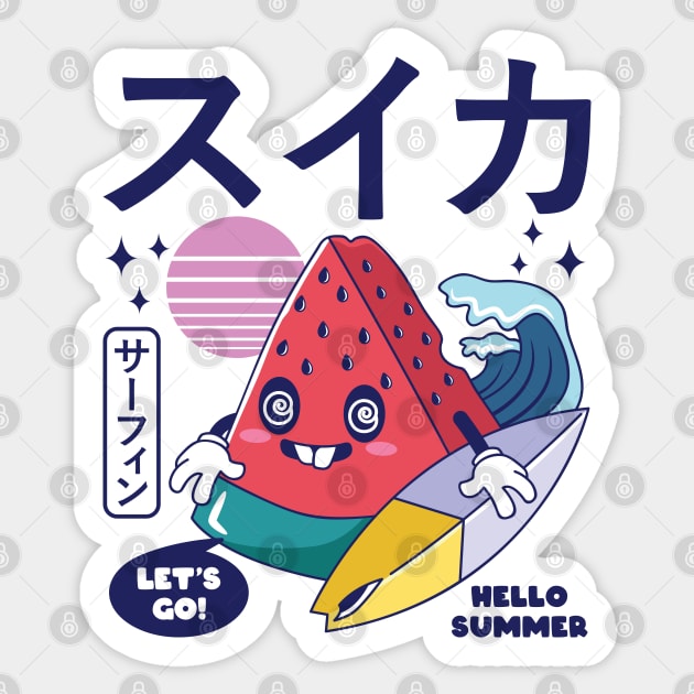 Summer Surfing Sticker by spacedowl